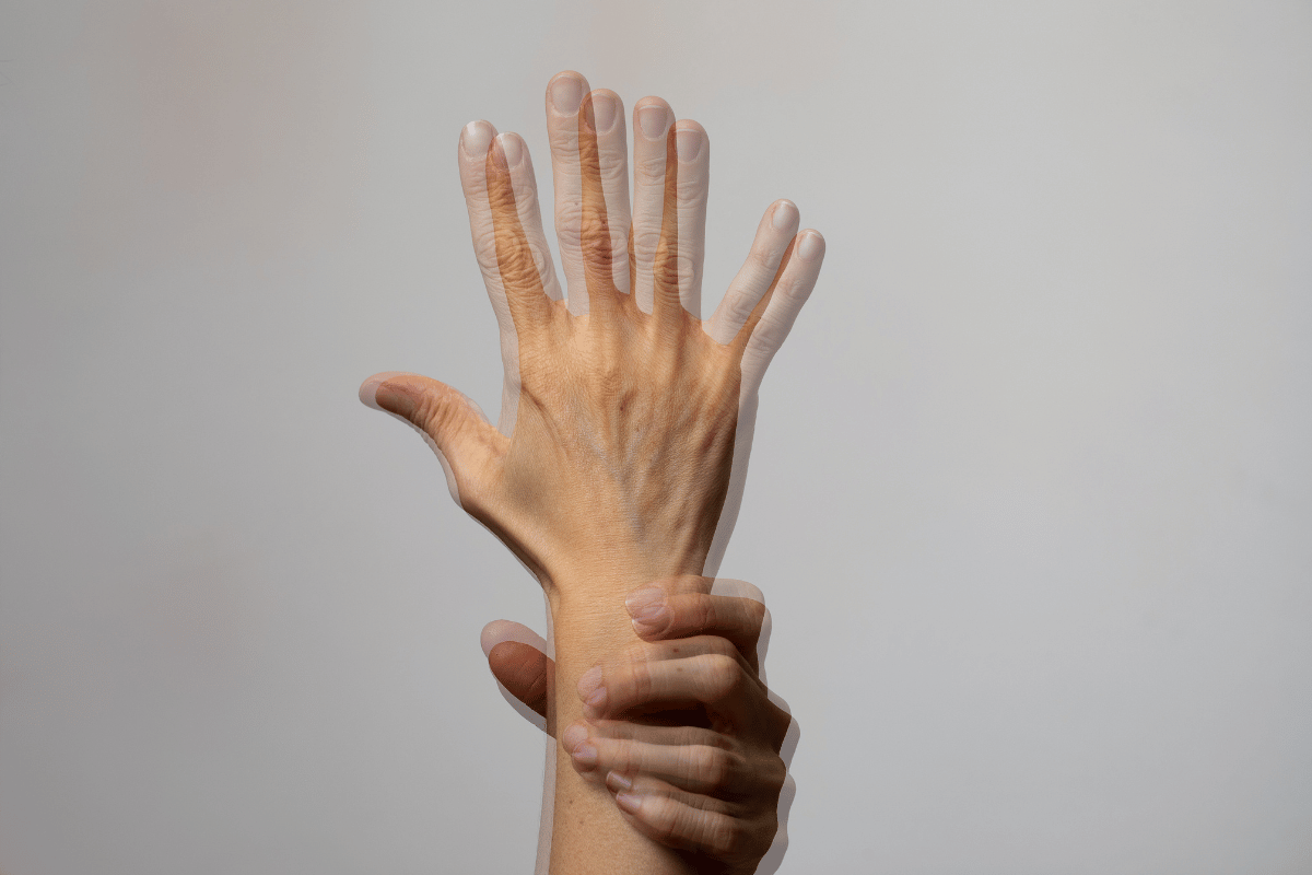 a double image of a hand